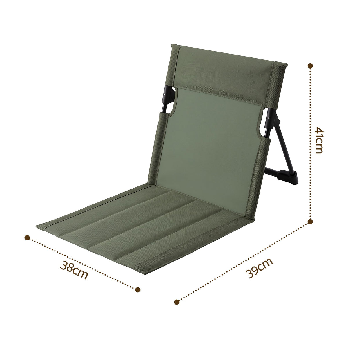 Weisshorn Foldable Low Camping Chair Green Aluminium Frame