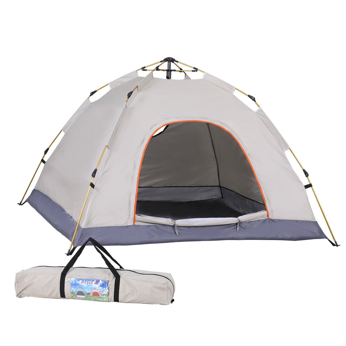 Weisshorn Auto Instant Pop Up Camping Tent 2 Person Beige