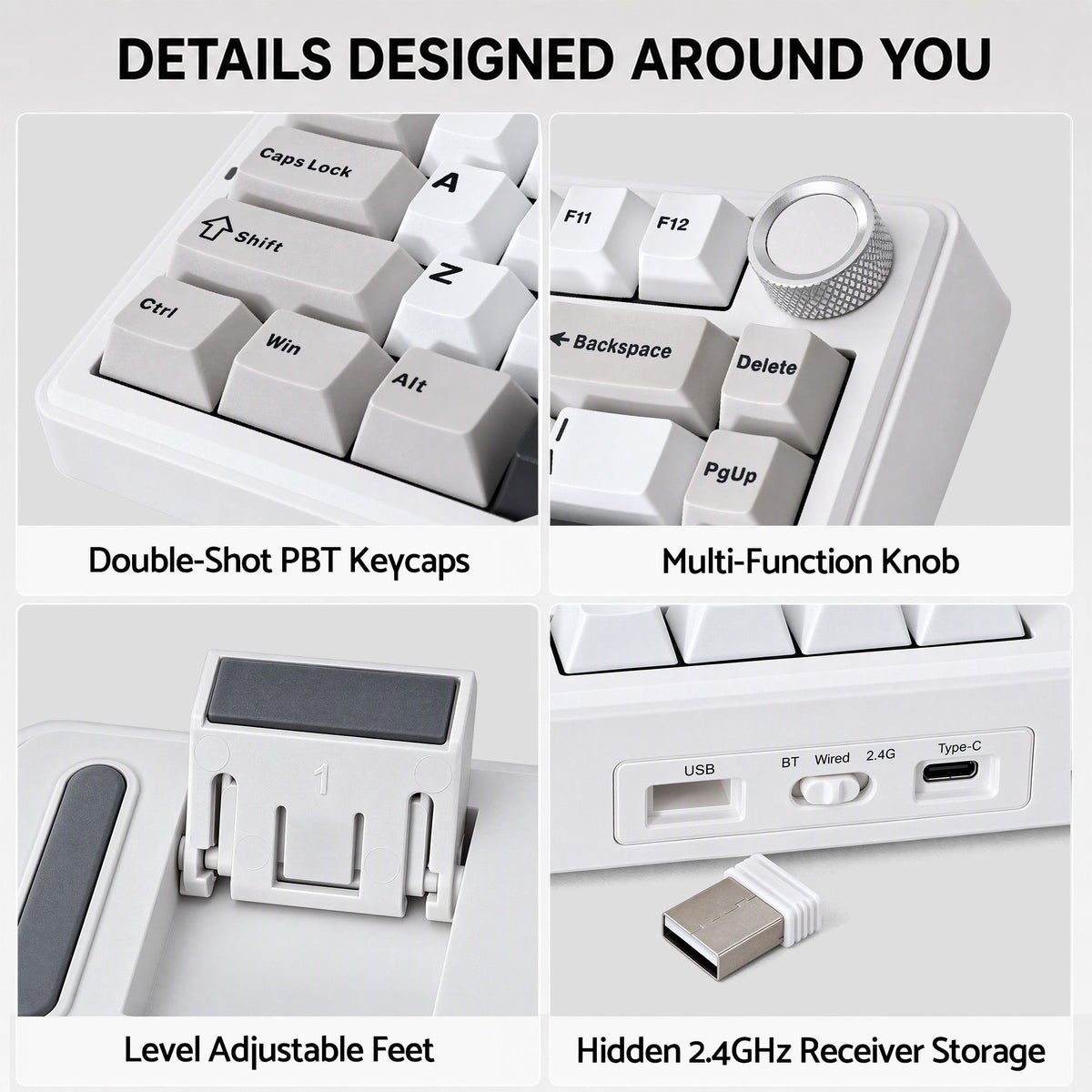 SOLAKAKA A75 75% Gasket Mechanical Keyboard Tri-Mode Hot-Swap Knob