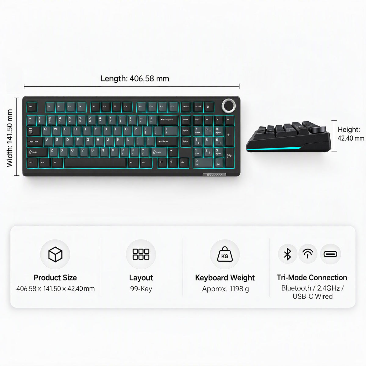 Ki99 Pro 99-Key Tri-Mode Hot-Swap Mechanical Keyboard