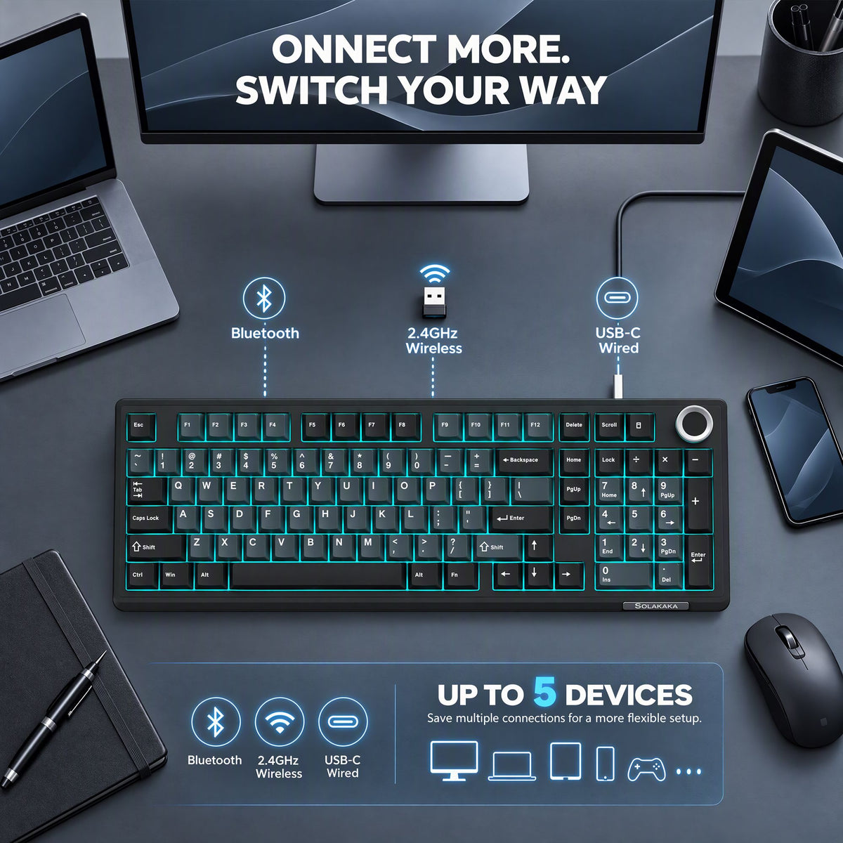 Ki99 Pro 99-Key Tri-Mode Hot-Swap Mechanical Keyboard