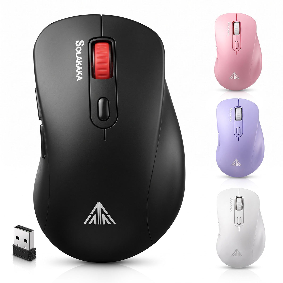 SOLAKAKA SM66 Silent Wireless Mouse Bluetooth 2.4GHz 7 Buttons