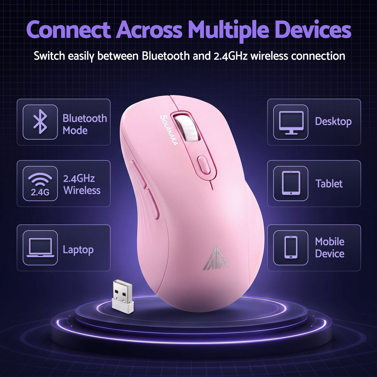 SM66 Silent Wireless Mouse Bluetooth 2.4GHz 4200 DPI