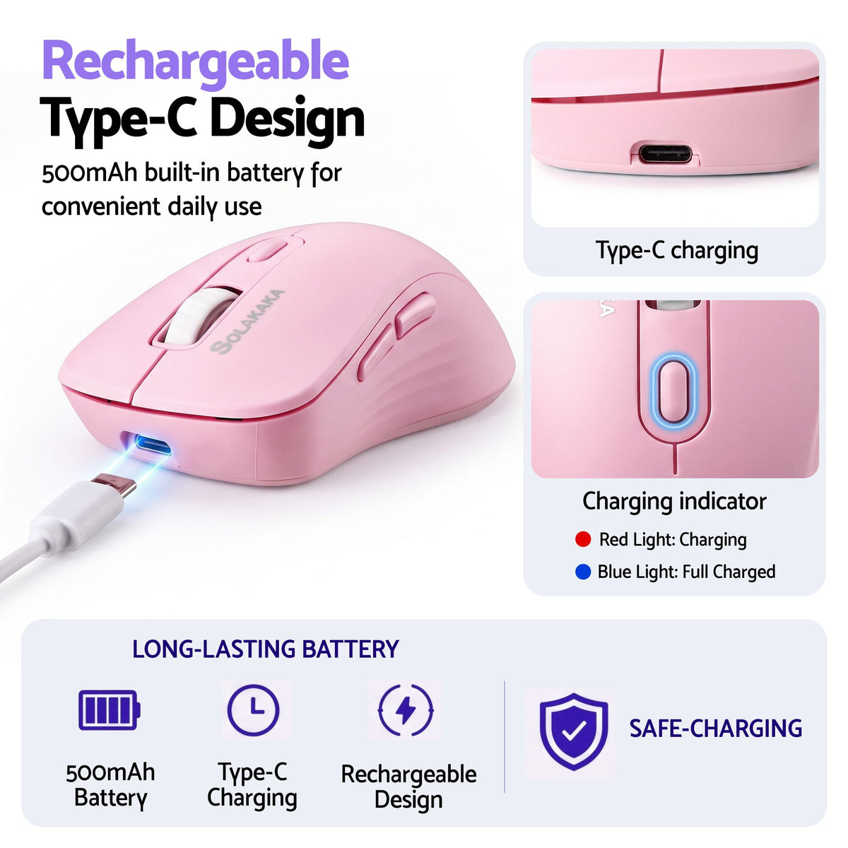 SM66 Silent Wireless Mouse Bluetooth 2.4GHz 4200 DPI