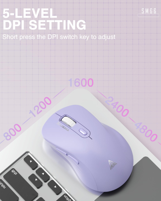SOLAKAKA Silent Wireless Mouse Bluetooth 2.4GHz 4200 DPI 7 Buttons