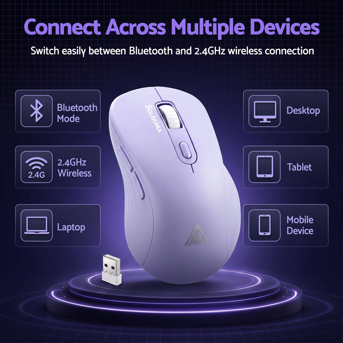 SM66 Silent Wireless Mouse Bluetooth 2.4GHz 4200 DPI
