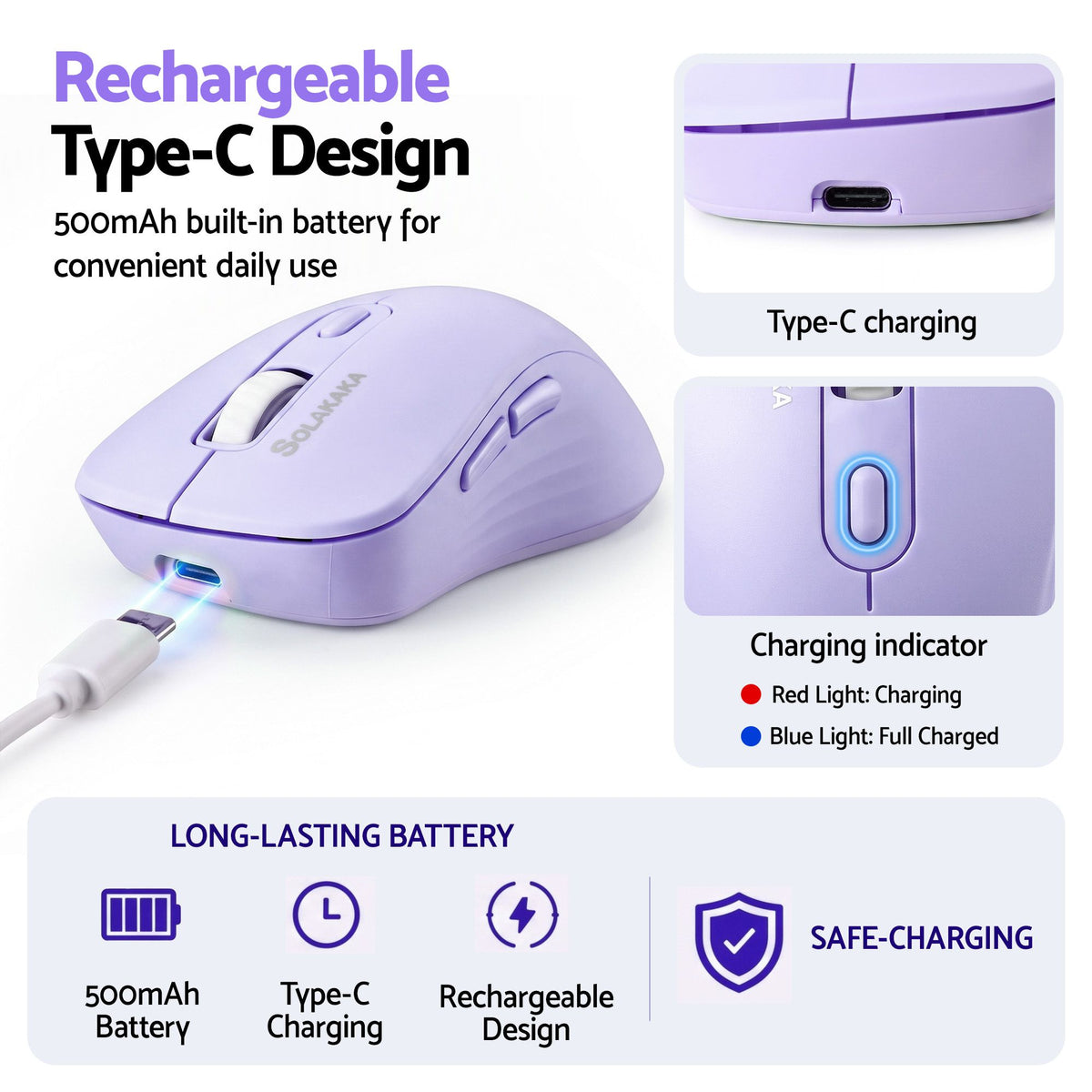 SM66 Silent Wireless Mouse Bluetooth 2.4GHz 4200 DPI