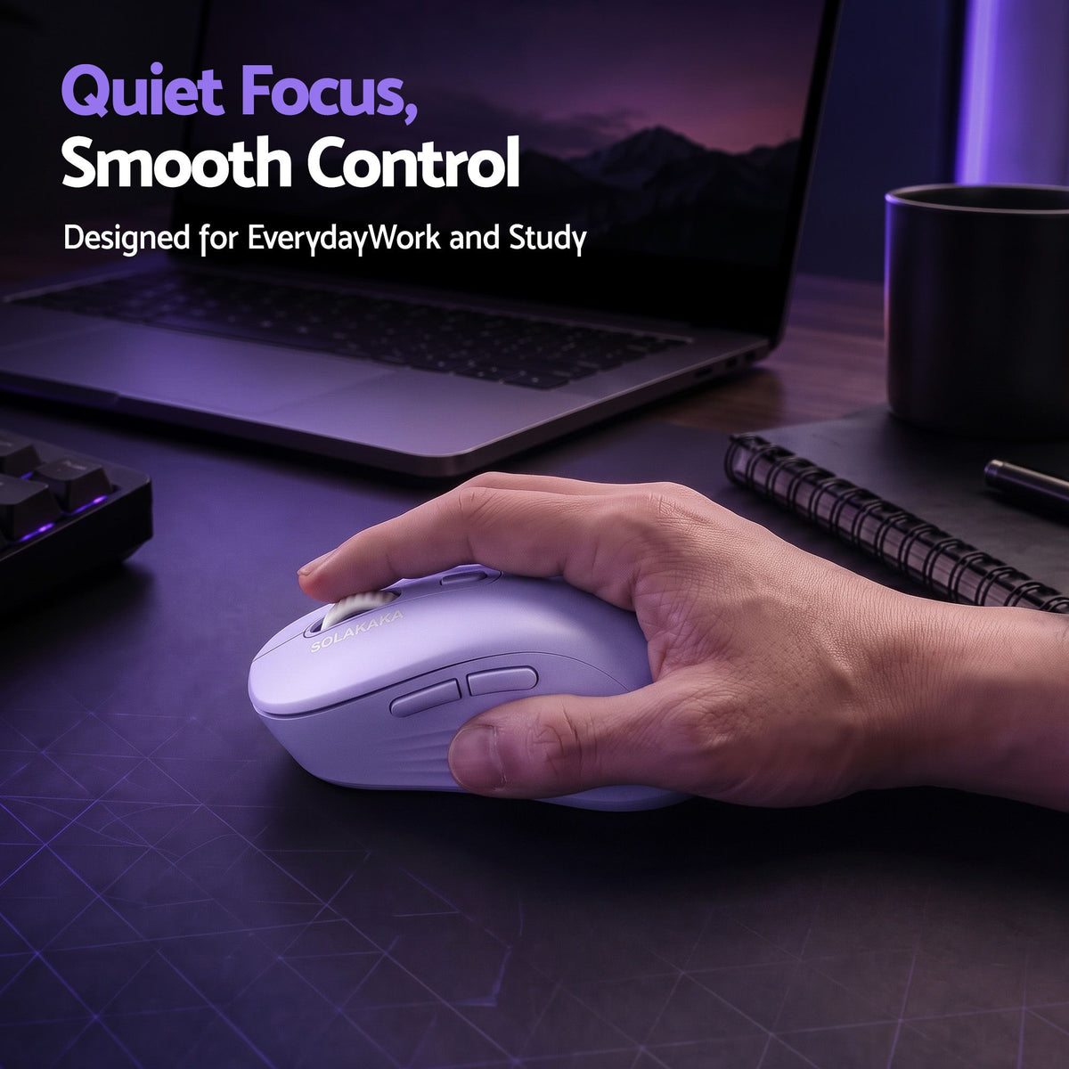 SM66 Silent Wireless Mouse Bluetooth 2.4GHz 4200 DPI