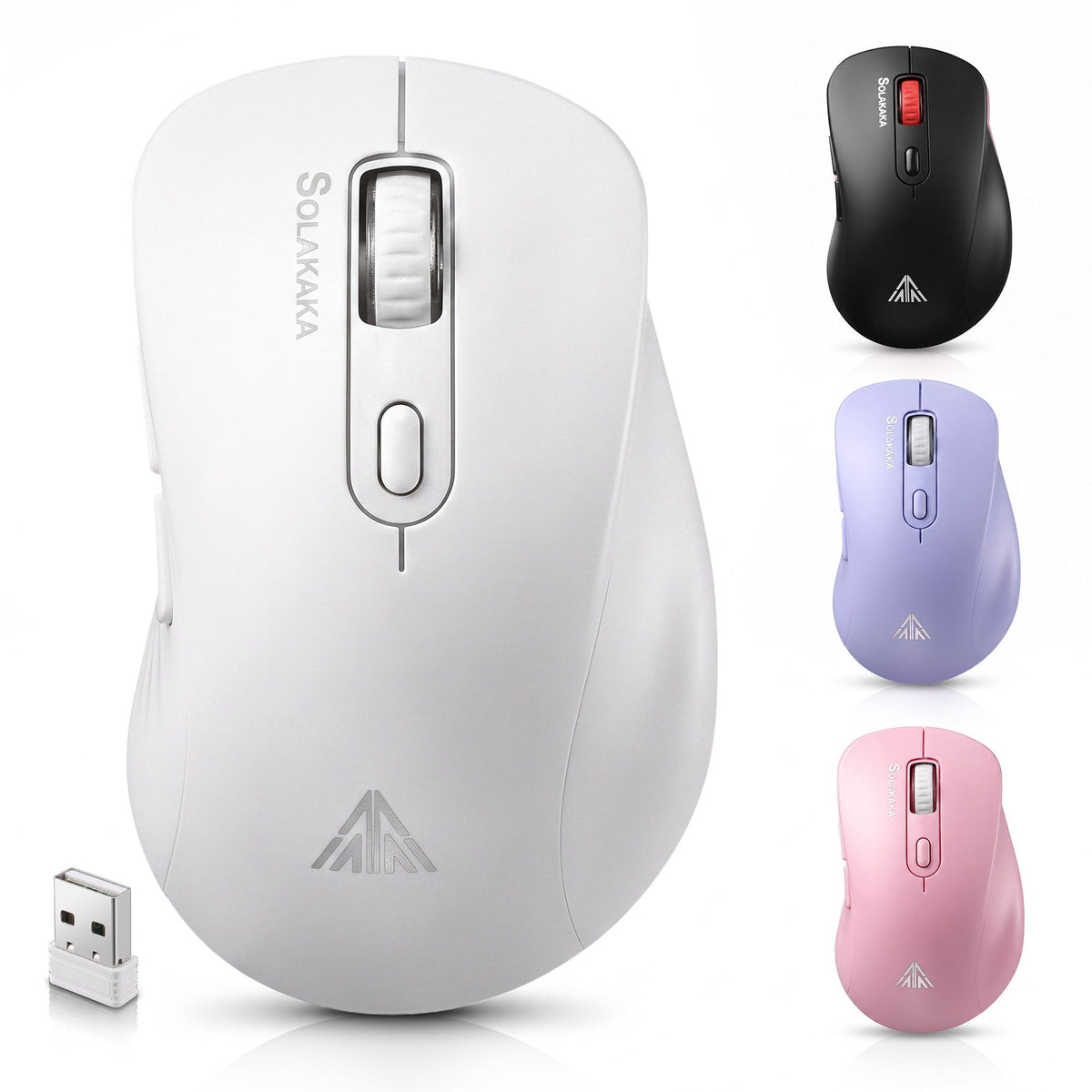 SOLAKAKA SM66 Silent Wireless Mouse Bluetooth 2.4GHz 4200 DPI