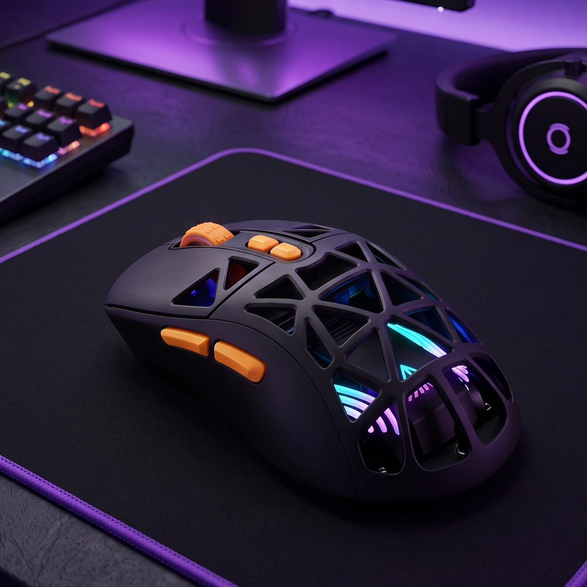 SM802 Pro Tri-Mode Gaming Mouse RGB 24000 DPI Hotswap