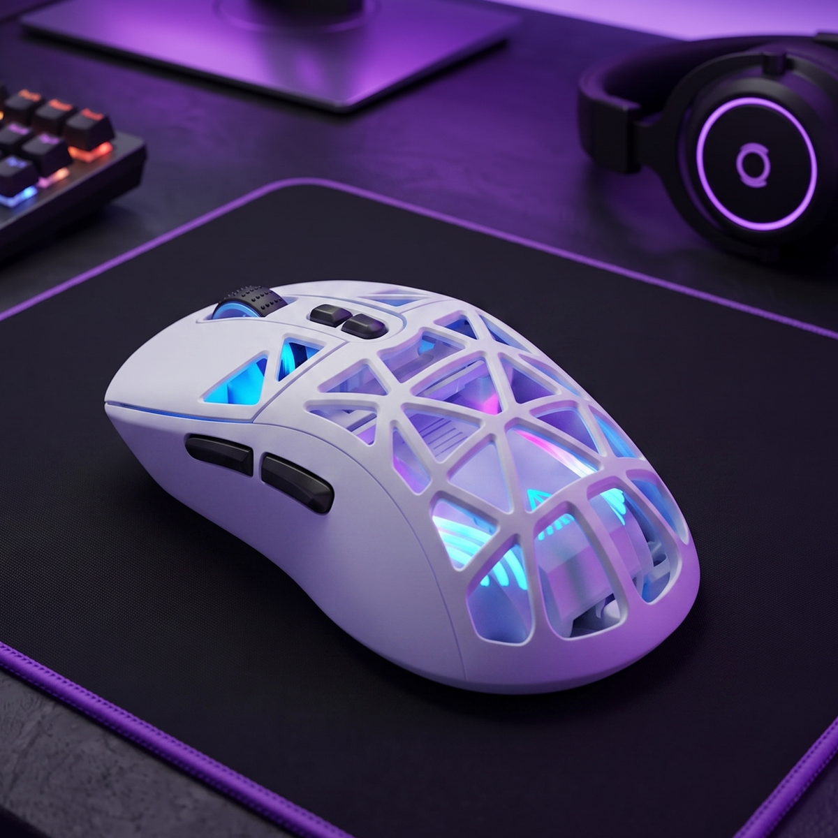 SM802 Pro Tri-Mode Gaming Mouse RGB 24000 DPI Hotswap