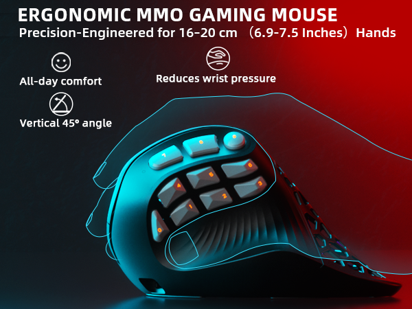 SOLAKAKA E9 Pro Vertical MMO Mouse Tri-Mode 36000 DPI 8000Hz PAW3395