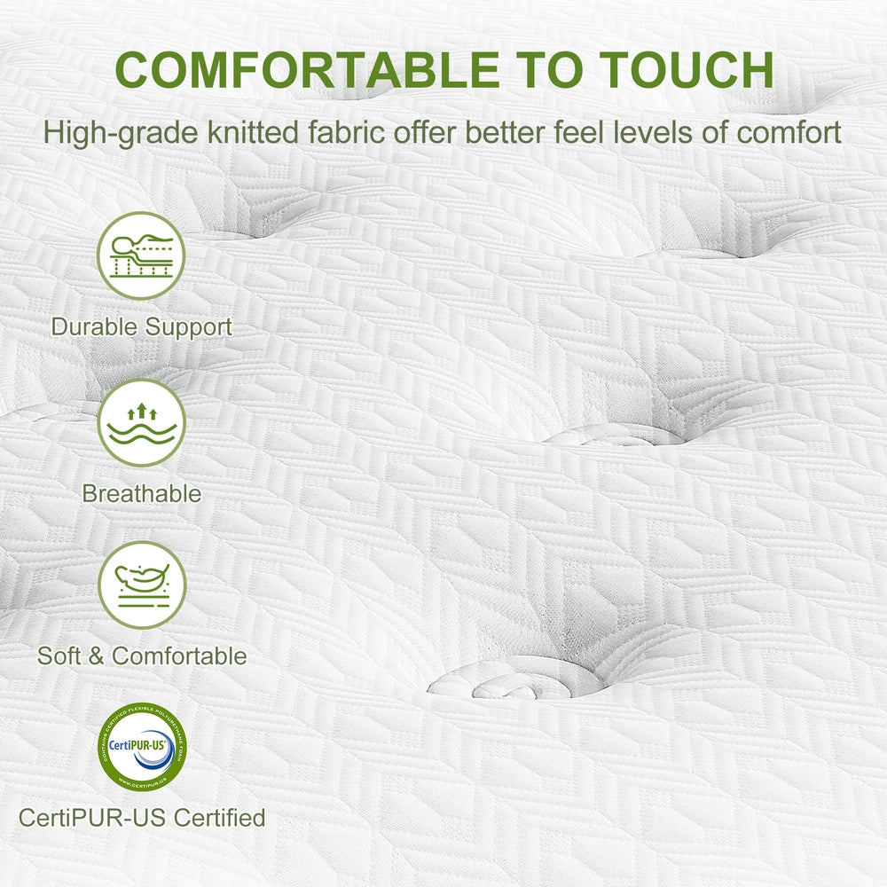 BedStory King Single 30cm Gel Memory Foam Hybrid Mattress