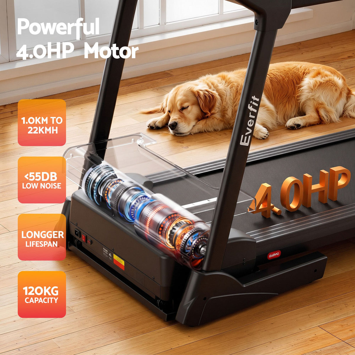 Everfit 3in1 Electric Treadmill with 15-Level Auto Incline Treadmills for Home Gym Foldable 460mm Black