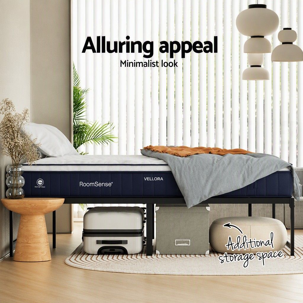 RoomSense Double 30cm Latex Hybrid Mattress Bundle with Metal Bed Frame