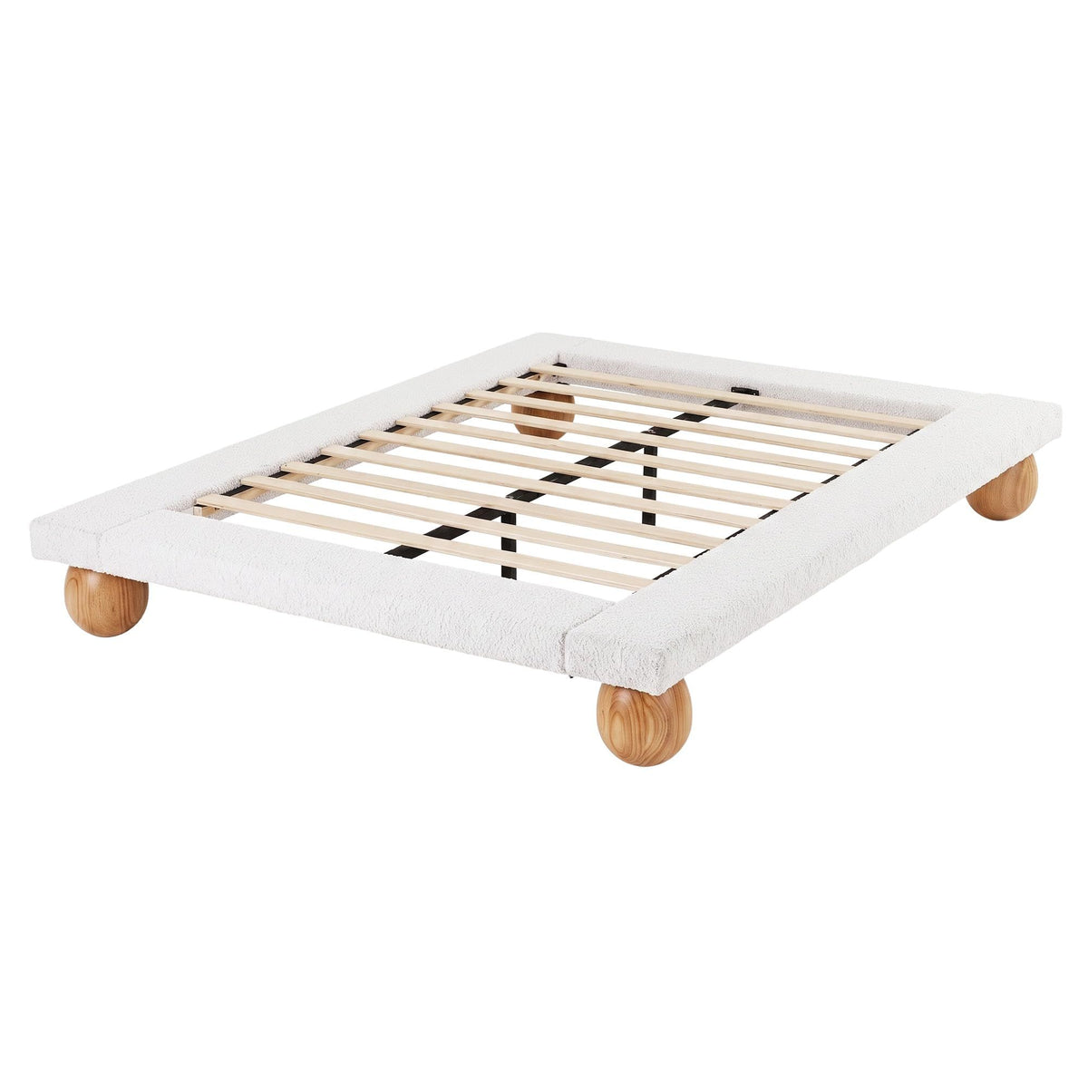 RoomSense Queen 26cm Firm Mattress Bundle with Beige Boucle Bed Frame