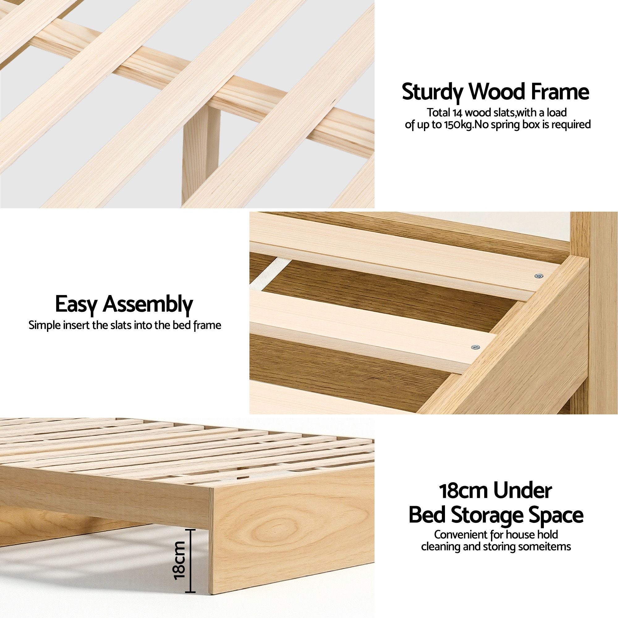 RoomSense Single Firm Mattress 26cm Bundle with Storage Bed Frame