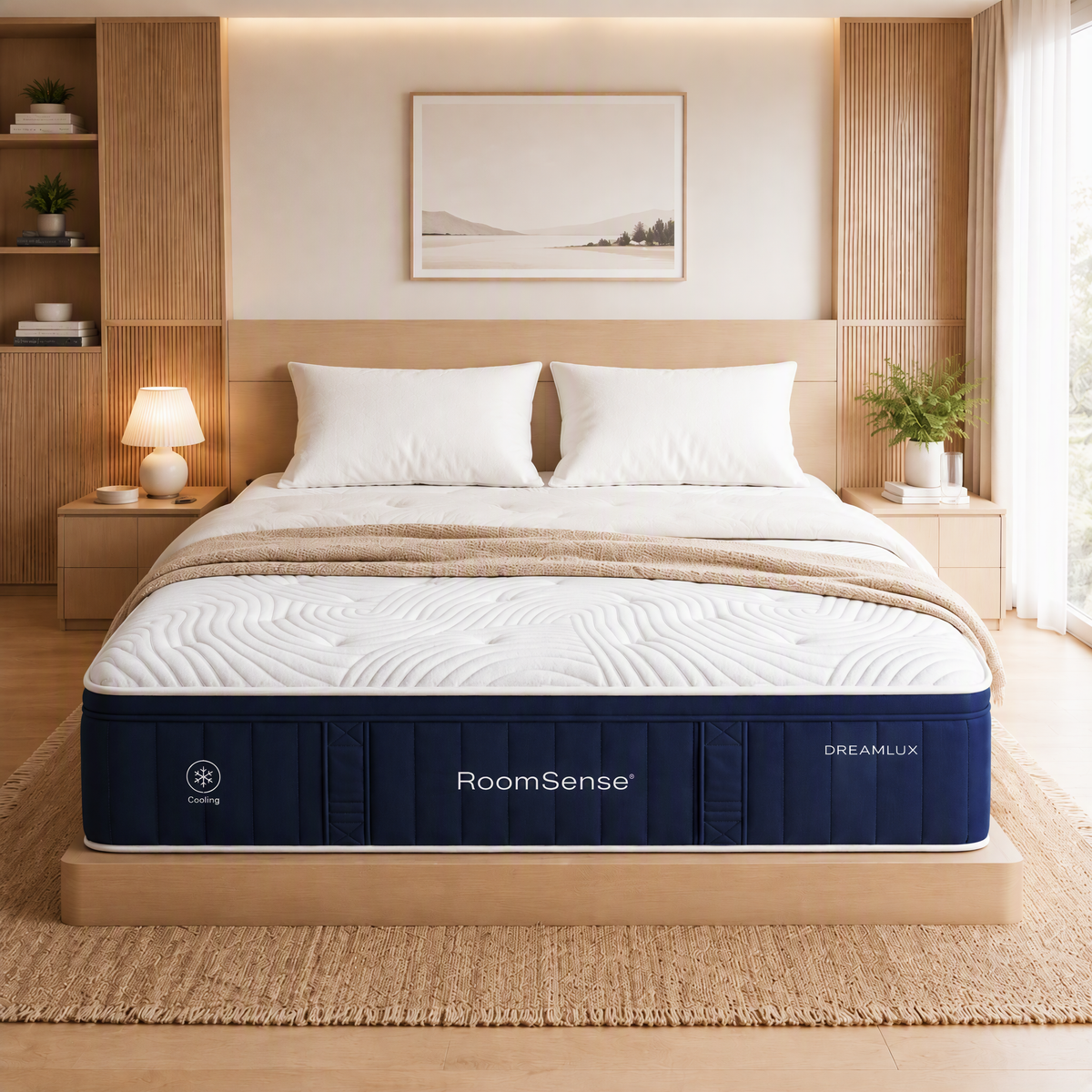 RoomSense Double Mattress 34cm Medium Soft Pocket Spring Hybrid
