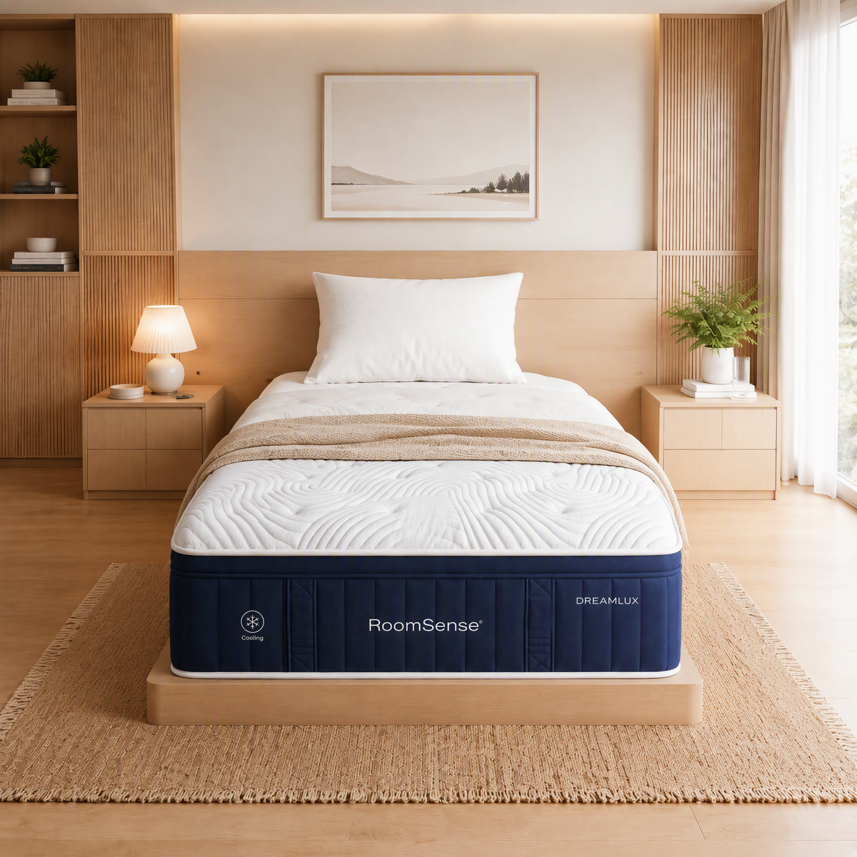 RoomSense King Single Mattress 34cm Medium Soft Pocket Spring