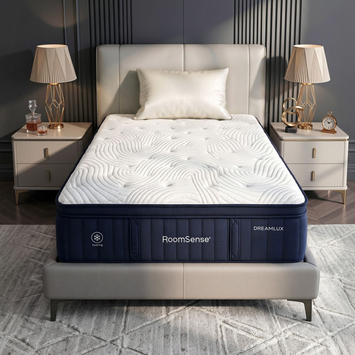 RoomSense King Single Mattress 34cm Medium Soft Pocket Spring