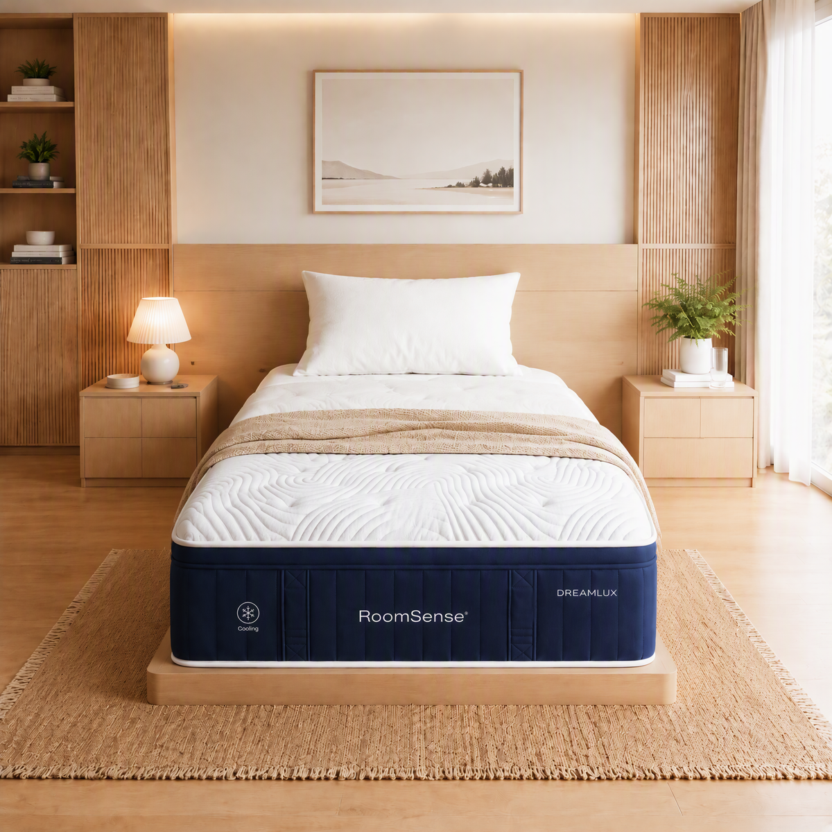 RoomSense Single Mattress 34cm Medium Soft Pocket Spring