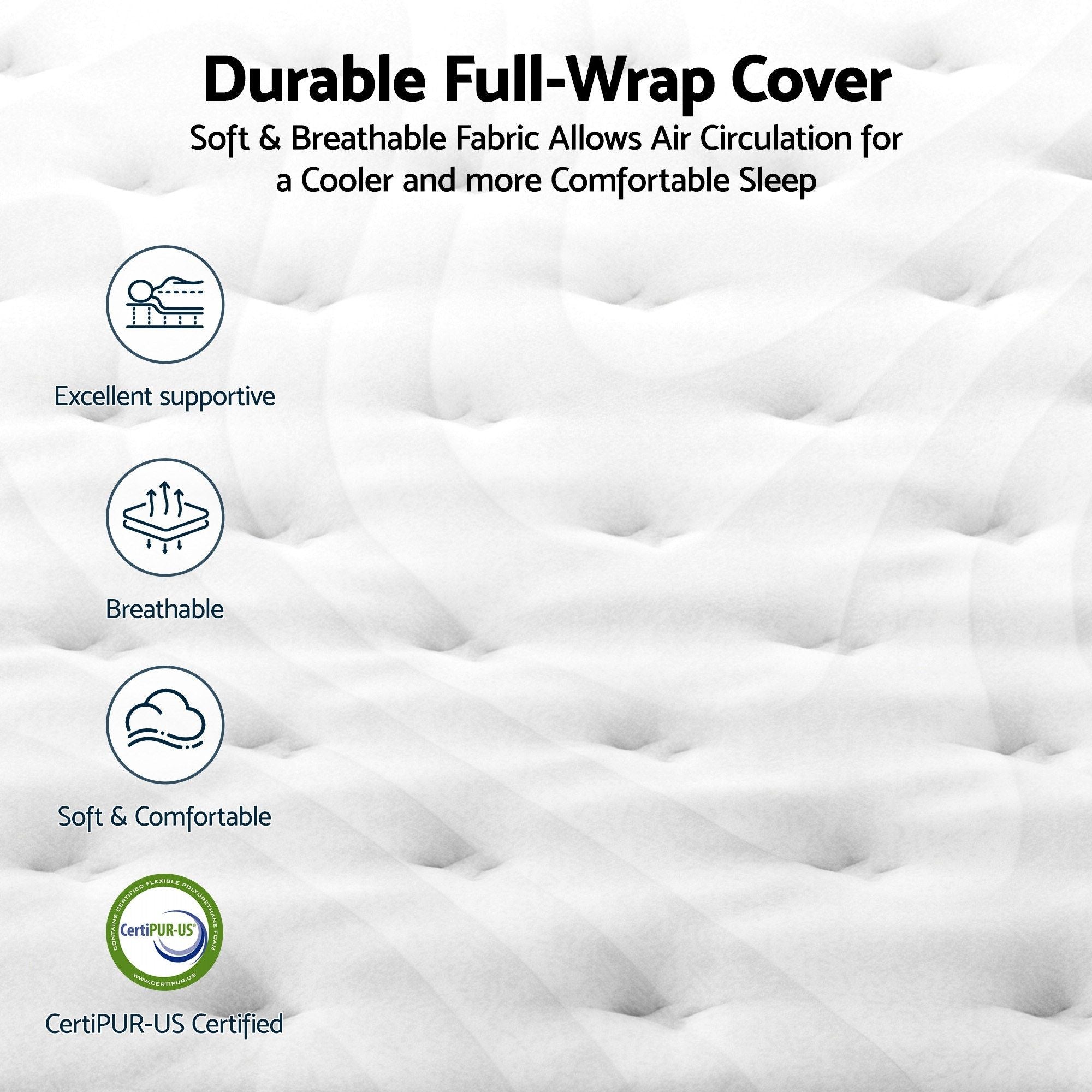RoomSense King Single Mattress , 30cm Medium Firm Hybrid Mattress with Latex Lumbar Support for Back Pain Relief , Pocket Spring Mattress King Single Size in a Box