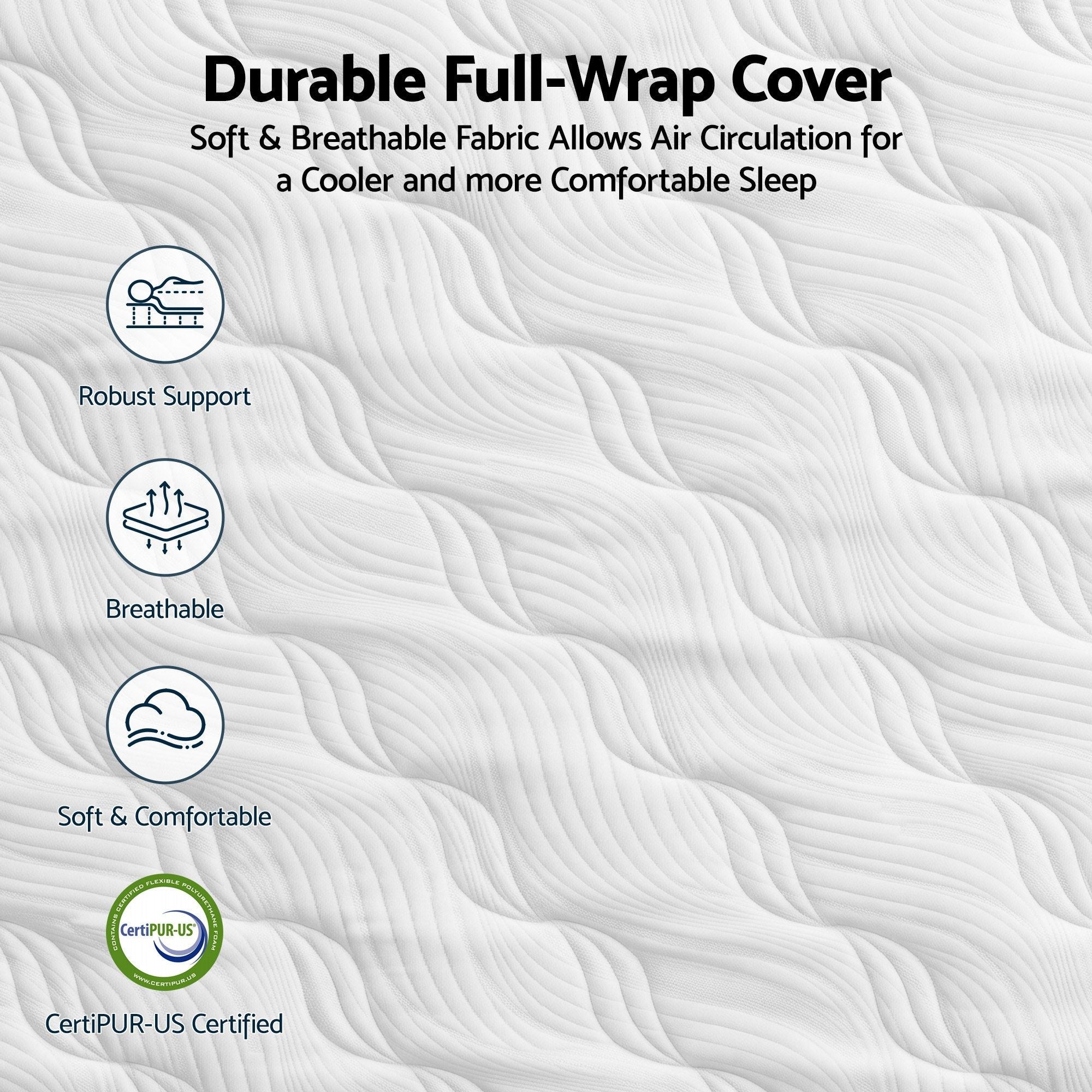RoomSense Queen Mattress, 26cm Orthopedic Firm Mattress for Back Pain Relief, Pocket Spring Hybrid Mattress Queen Size for Home & Rental