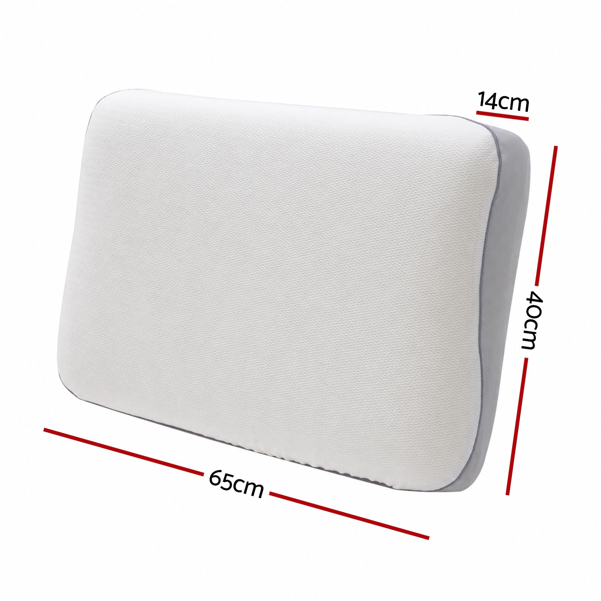 RoomSense Cooling Memory Foam Pillows Queen Size 1 Pack, Dual-Sided Bed Pillows for Hot Sleepers, 55D Solid Core Side Sleeper Pillow for Neck Support, Washable, 65x40x14cm