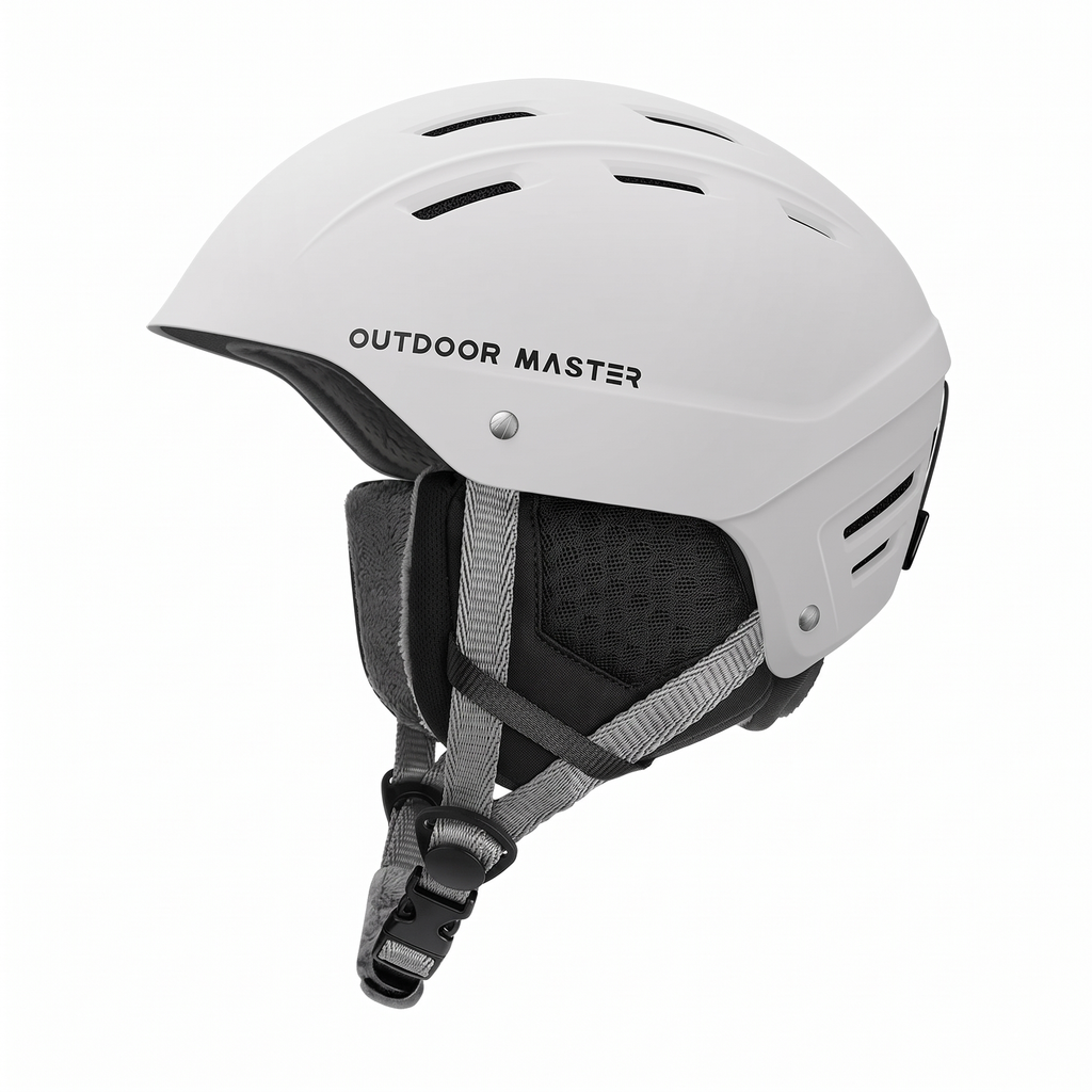 OutdoorMaster Kelvin II Ski Helmet - Snow Sport Helmet Snowboard Helmet for Men Women & Youth White L