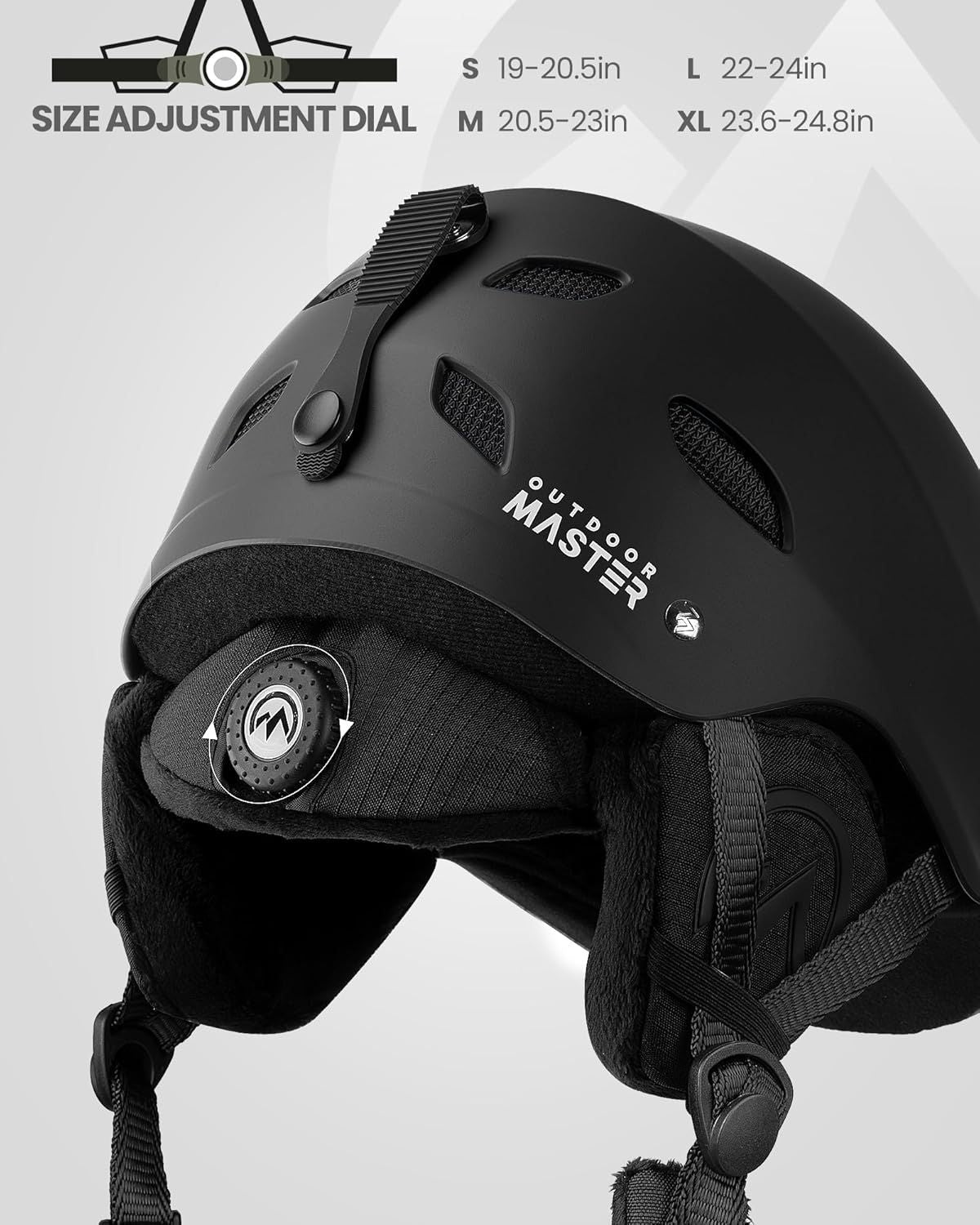 OutdoorMaster Kelvin Ski Helmet - with ASTM Certified Safety, 9 Options - for Men, Women & Youth-White,Large