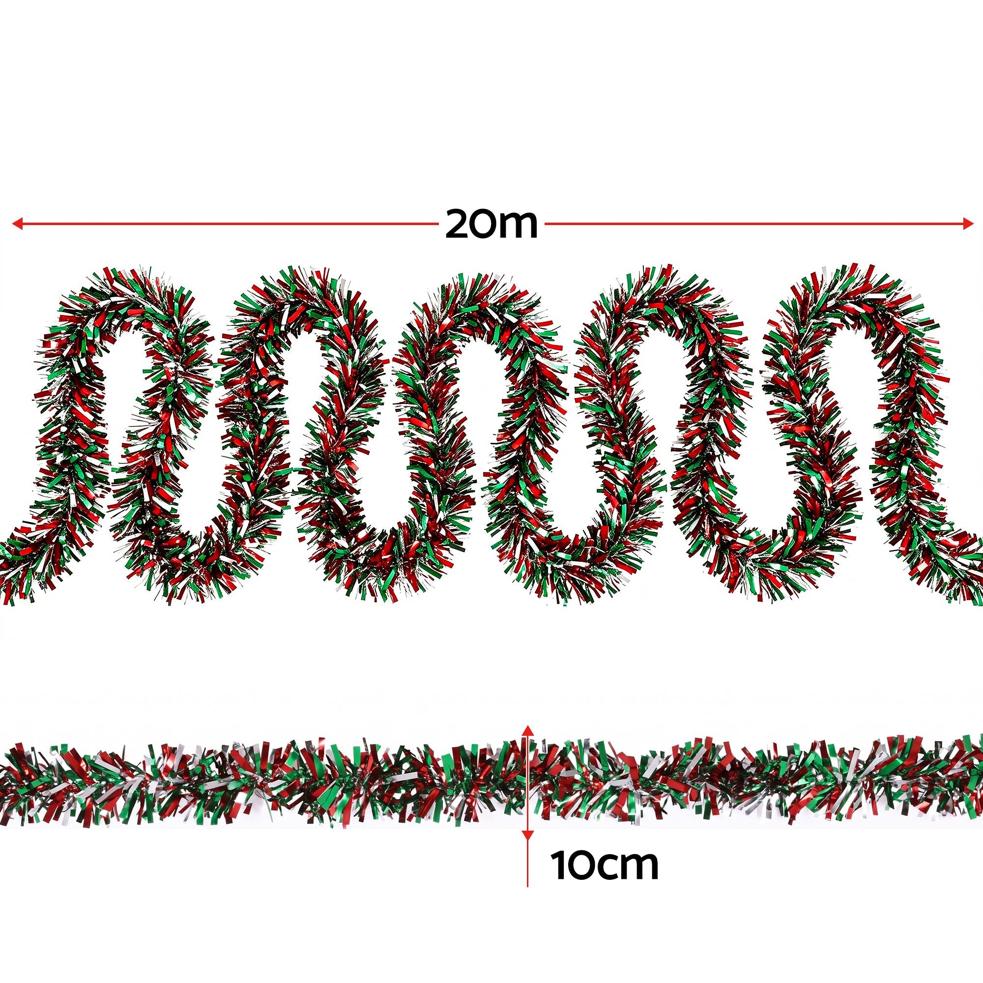 Jingle Jollys 20M Christmas Tinsel Garland Mixed Colors Xmas Party Decoration