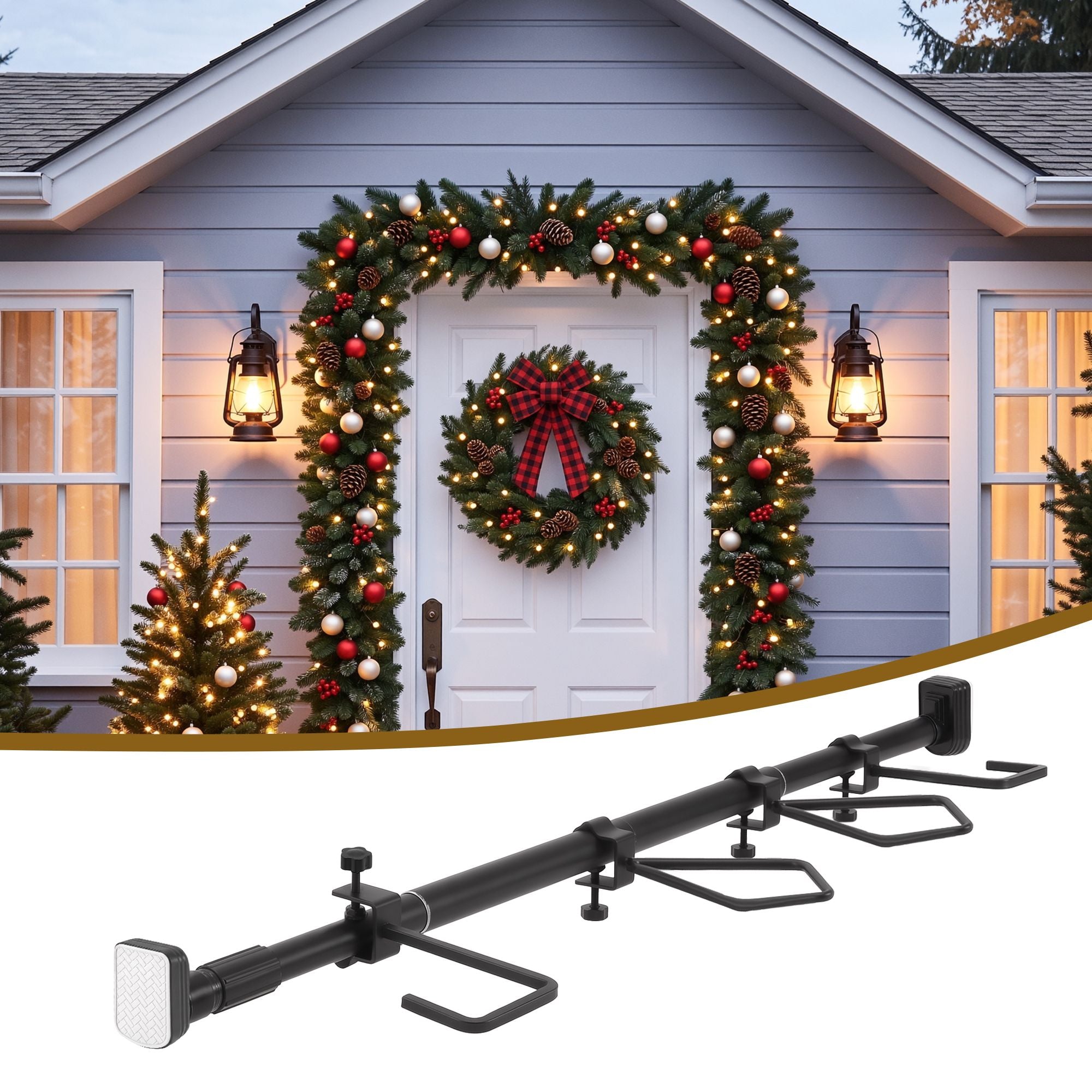 Jingle Jollys Christmas Garland Hook Hanger Wreath Fits 85-125CM Door No Drill