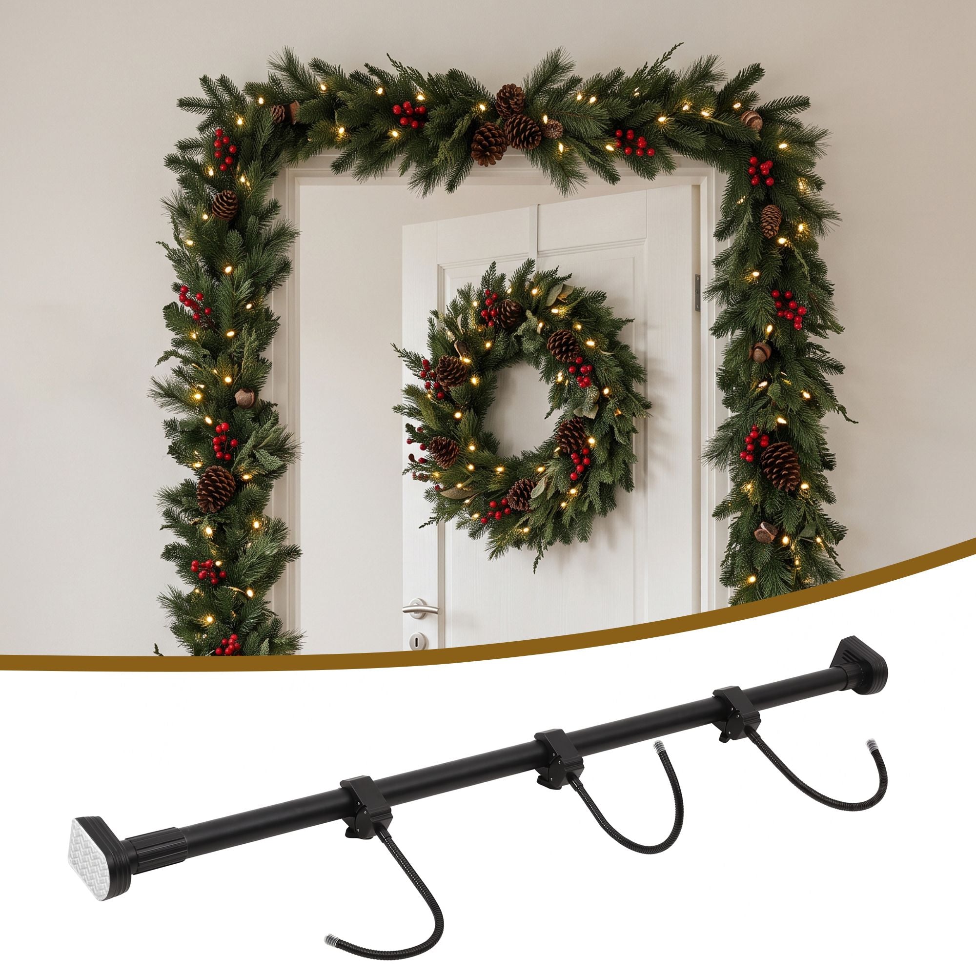 Jingle Jollys Christmas Garland Hook Wreath Hanger Fits 85-160CM Door No Drill