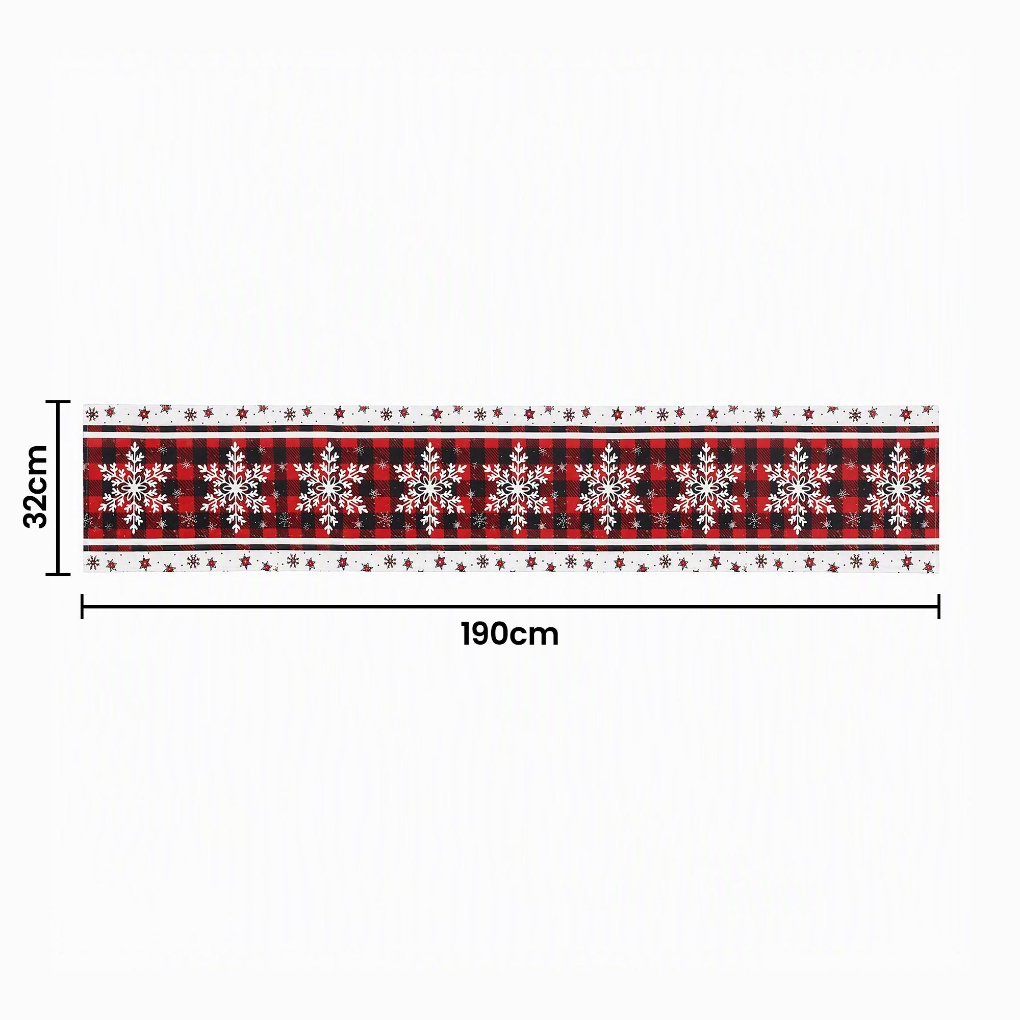 Jingle Jollys Christmas Table Runner Snowflake 190x32CM Dining Party Decor Linen