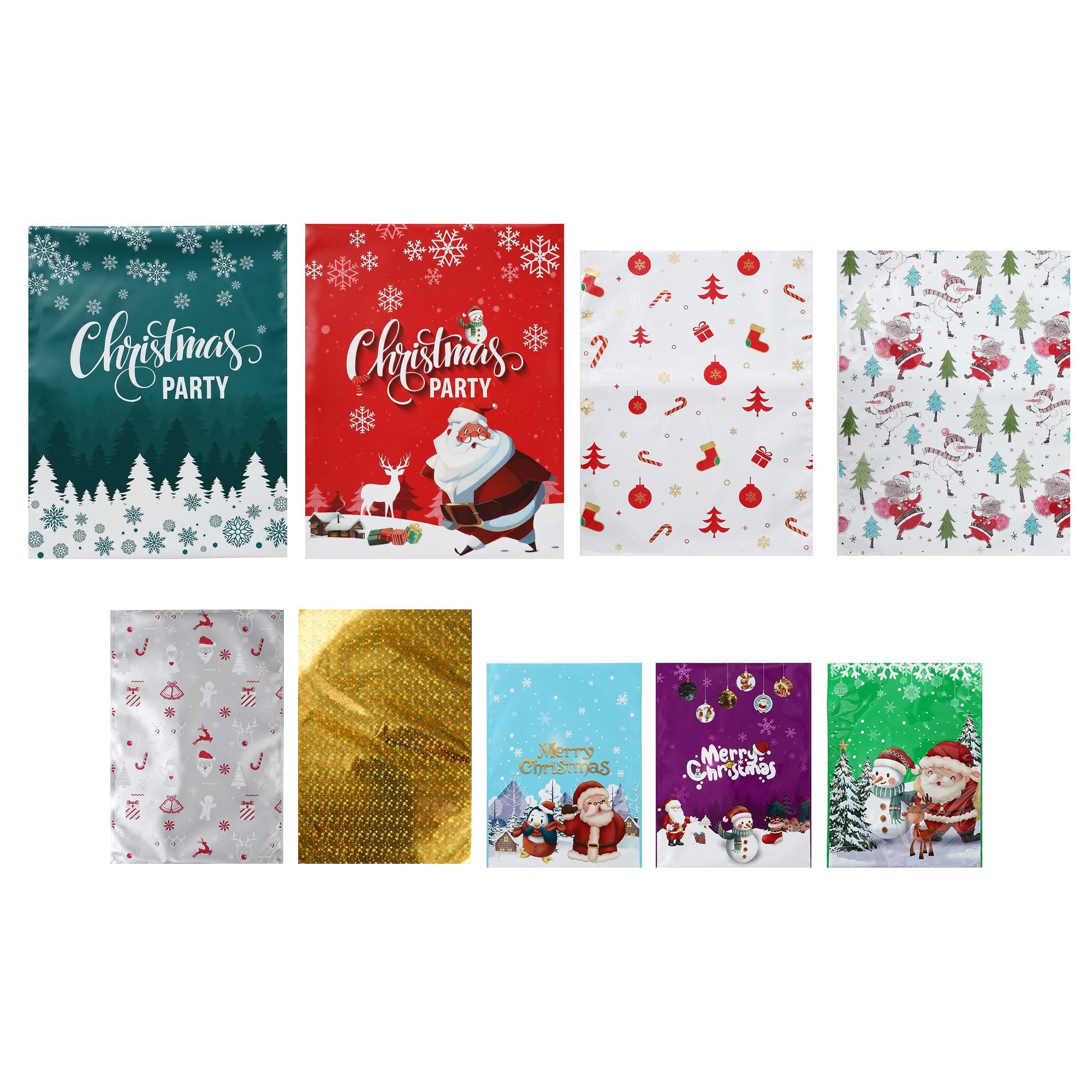 Jingle Jollys 27PCS Christmas Gift Bags Large Medium Small 9 Christmas Designs Set