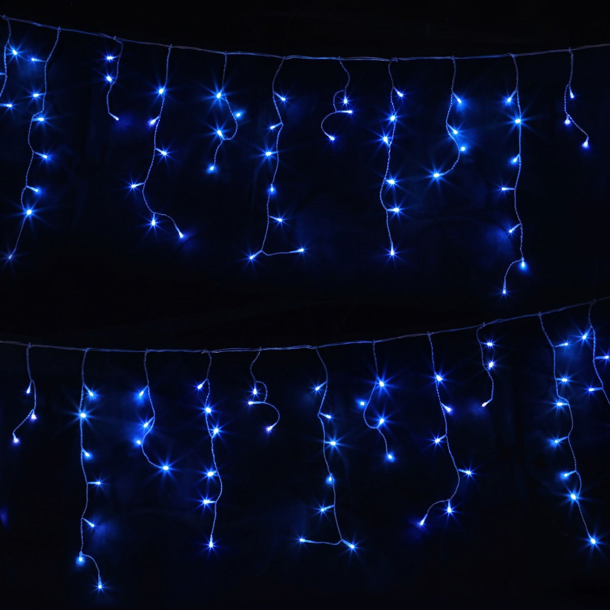 Jingle Jollys 32M Solar Icicle Christmas Lights 960 LED Blue