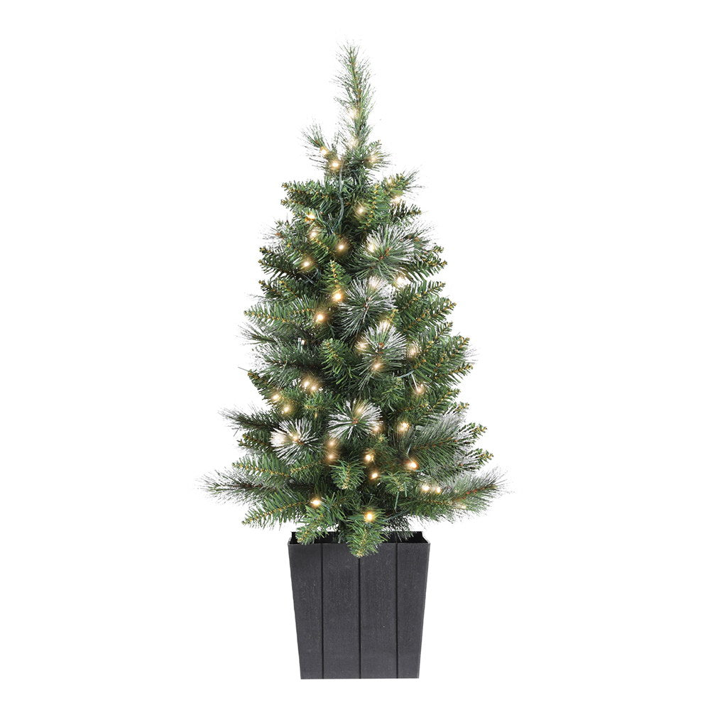 90cm Potted Christmas Tree with LED Lights, PVC Tips - Jingle Jollys