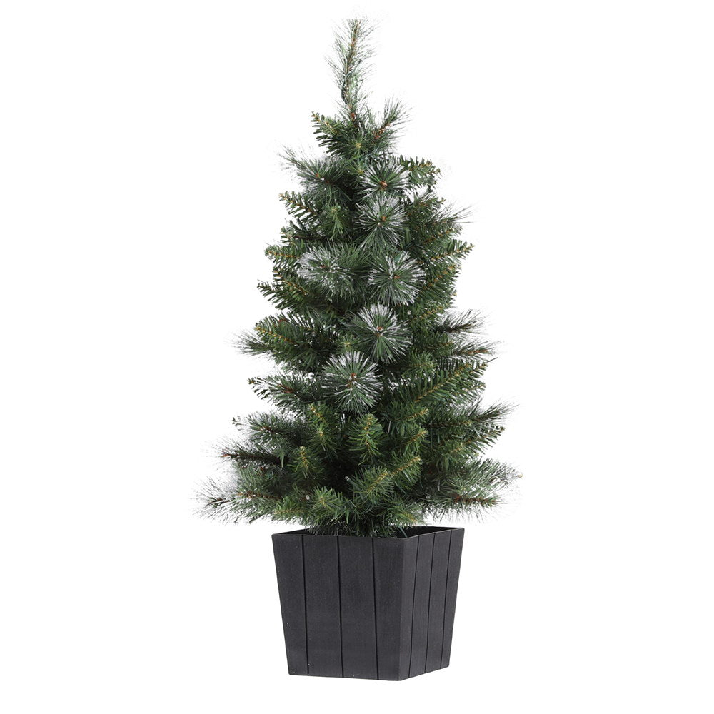 90cm Potted Christmas Tree with LED Lights, PVC Tips - Jingle Jollys