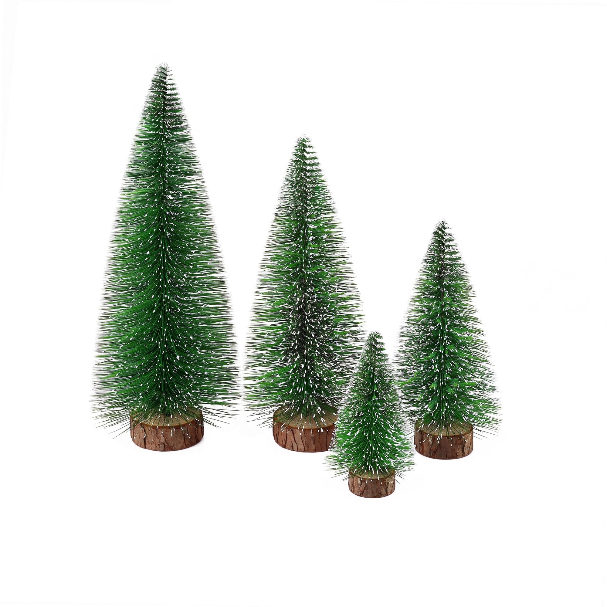 Jingle Jollys Christmas Table Decoration 4Pcs Mini Tree Set Frosted Party Decor