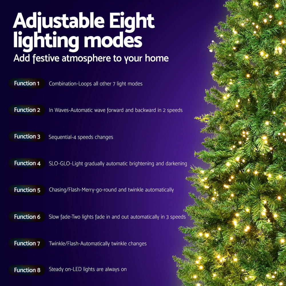 Jingle Jollys 2.4m Pre-lit Christmas Tree with 1488 LED Lights