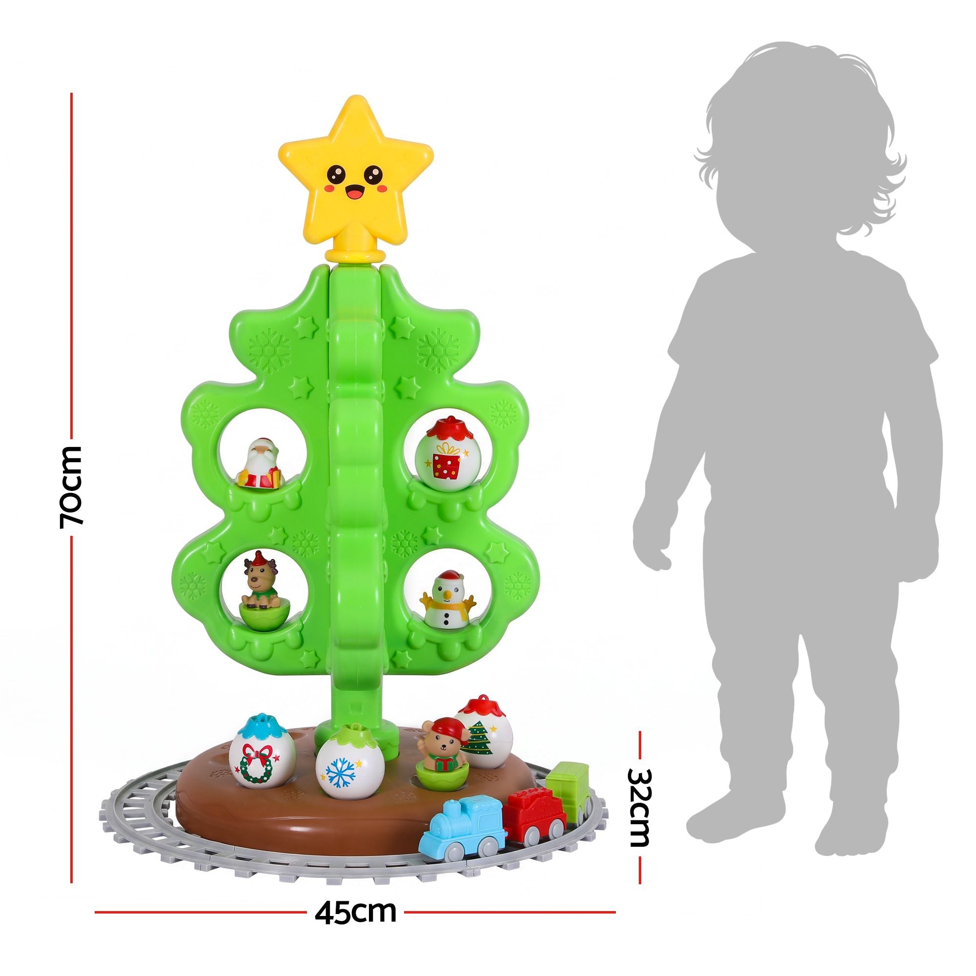 Jingle Jollys Toddler First Christmas Tree Mini Xmas Tree Toy Set with Train