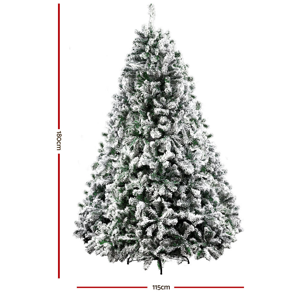 Jingle Jollys 6FT Christmas Tree Snow-Flocked 758 Tips