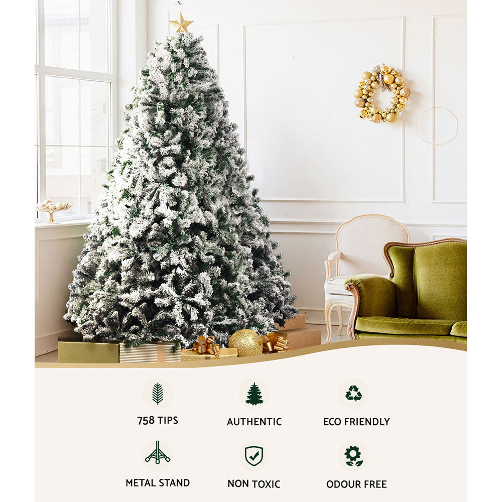 Jingle Jollys 6FT Christmas Tree Snow-Flocked 758 Tips