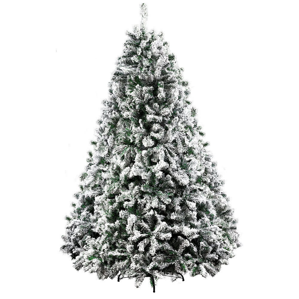 Jingle Jollys 2.4M Snow Flocked Christmas Tree with 1500 Tips