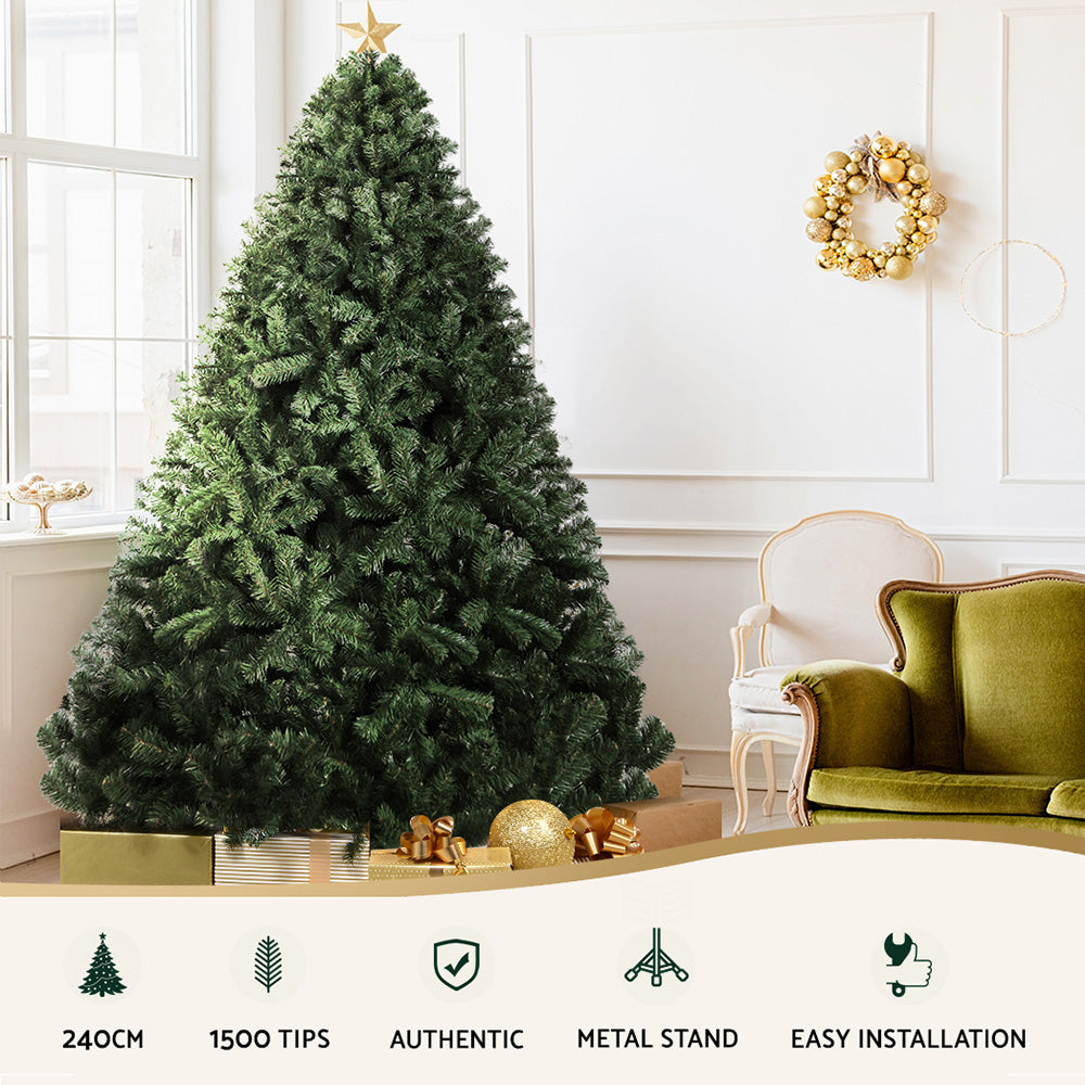 Jingle Jollys Christmas Tree 2.4M Green 1500 Tips