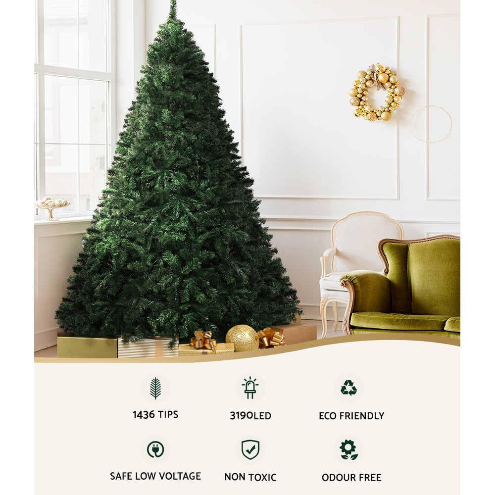 Jingle Jollys 2.4M LED Christmas Tree Multi-Colour 8 Light Modes