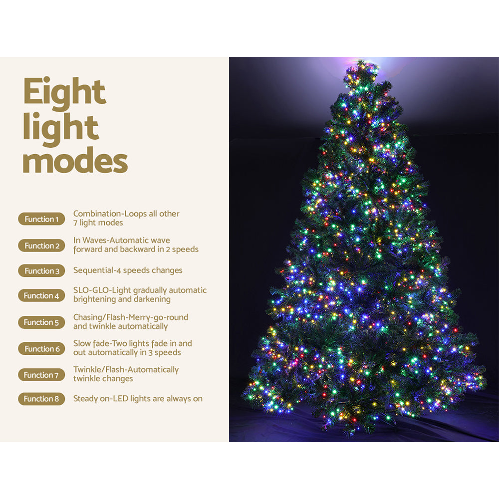 Jingle Jollys 2.4M LED Christmas Tree Multi-Colour 8 Light Modes