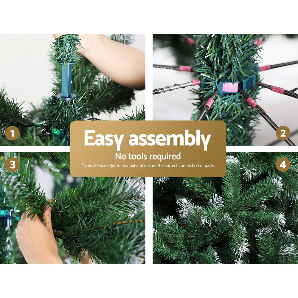 Jingle Jollys 2.4M Snowy Christmas Tree 1500 Tips