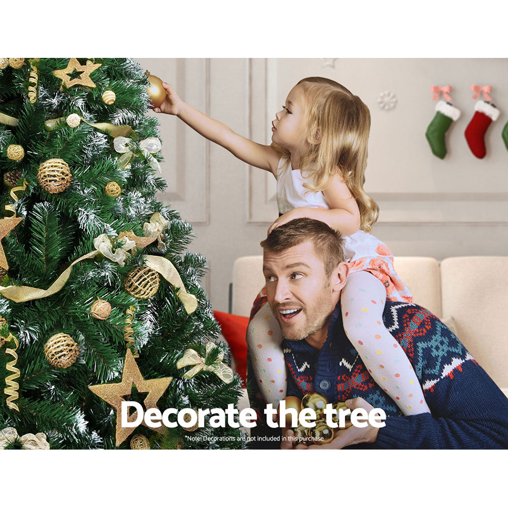 Jingle Jollys 2.4M Snowy Christmas Tree 1500 Tips