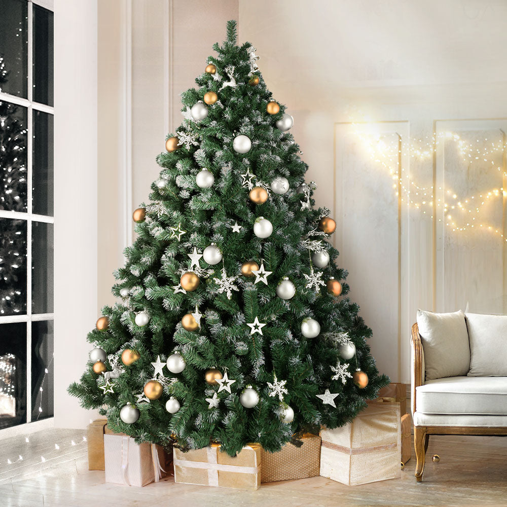Jingle Jollys 2.4M Snowy Christmas Tree 1500 Tips